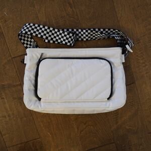 Think Royln Bank Street XL Crossbody with Pouch in White Patent NWOT